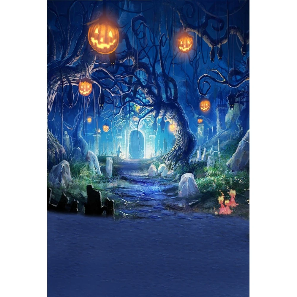 Yeele Halloween Phông Nền Khủng Bố Đêm Bí Ngô Lồng Đèn Nền Bé Chân Dung Trang Trí Tiệc Chụp Ảnh Studio Chụp Ảnh Chụp Ảnh