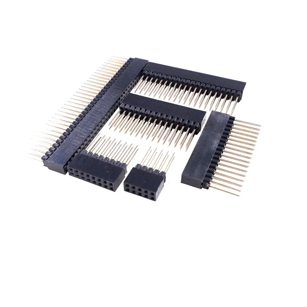 5 Pcs PC104 Header Female Pin 10 16 20 30 32 40 64 80 Socket 2.54 Pitch Length 12 MM Strip Dual Row Straight Stack