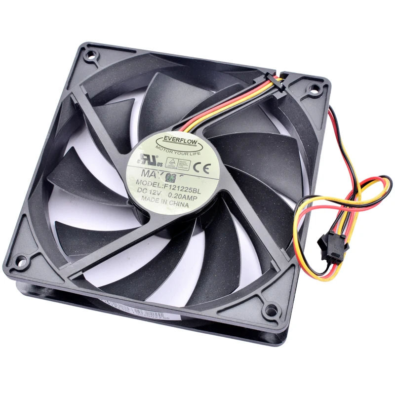 F121225BL 12cm 12025 120mm fan 120x120x25mm DC12V 0.20A double ball speed detection for cooling fan of computer chassis CPU