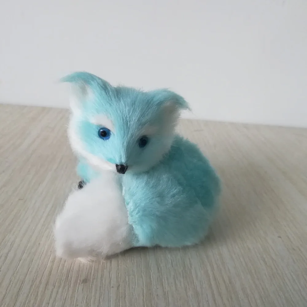 simulation fox mini 8x7cm hard model plaastic&furs pink fox handicraft home desktop decoration gift s5168
