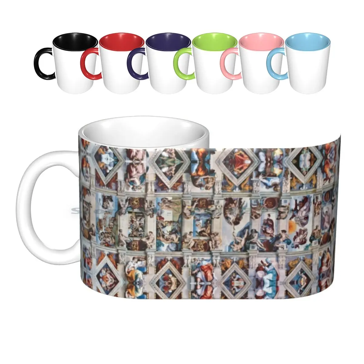 

Sistine Chapel Ceiling Ceramic Mugs Coffee Cups Milk Tea Mug Sistine Sistine Chapel Chapel Fresco Old Vintage Ancient Religion