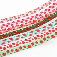 DHK 3/8'' 5yards Watermelon Strawberry Printed Grosgrain Ribbon Accessory Hairbow Headwear DIY Decoration 9mm C1969