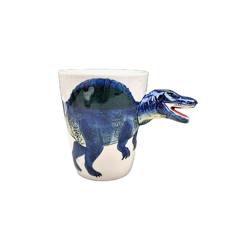 Ceramic Cartoon dinosaur water cups kids gift student morning mugs tyrannosaurus office cups spinosaurus diplodocus ankylosaurus