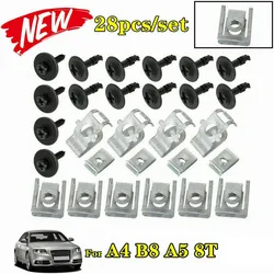 Juego de tornillos de capó de motor para Audi, KIT de accesorios de coche para Audi A4, B8, A5, 8T, 28/29 piezas