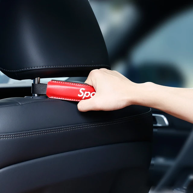 Universal Auto Hinten Sitz Haltegriff Leder Grip Bar Ziehen Tap Schwarz Rot Kopfstutze Passagier Sicherheit Griff Auto Zubehor AliExpress