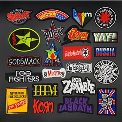 3pcs/lot Metal Band Patches Iron on Rock Music Badges Punk Stickers for clothes Jacket Jeans DIY Embroidered Patch