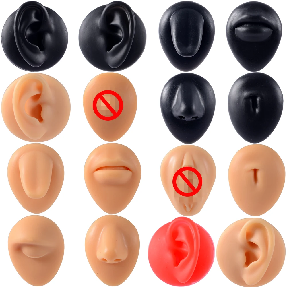 Body Soft Silicone Model Human Ear Mouth Eye Tongue Navel Model Display Puncture Simulation for Jewelry Display Teaching Tool