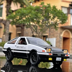 Alloy Car Model for Kids, 1:20 Diecast Vehicles, Modelo de carro metálico, Simulação Som e Luz, Inicial D AE86, Toy Gift