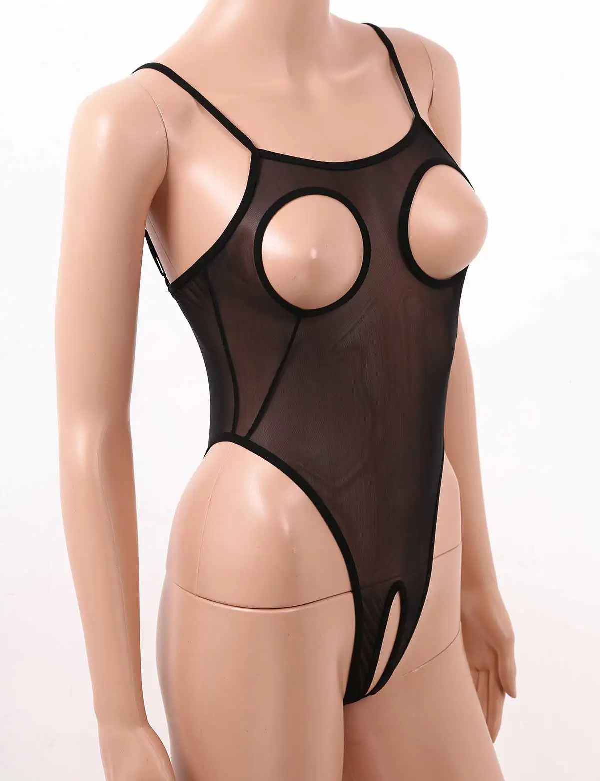 Lingerie da donna body aperto senza cavallo scava fuori Backless See Through Sheer Mesh Sexy perizoma body body da notte