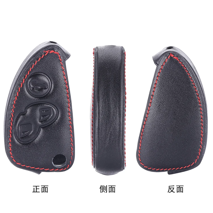 Leather Car Key Case bag For Alfa Romeo 147 156 166 GT JTD TS 3 Buttons Folding Keychain Holder Remote Fobs Shell Cover