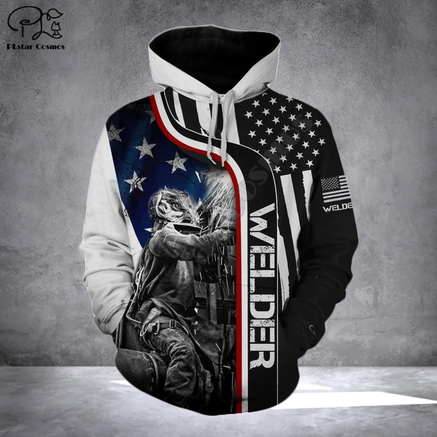 Welder Flag  printed Hoodies sweatshirts Men Women Fashion Hooded Long Sleeve streetwear Pullover cosplay costumes