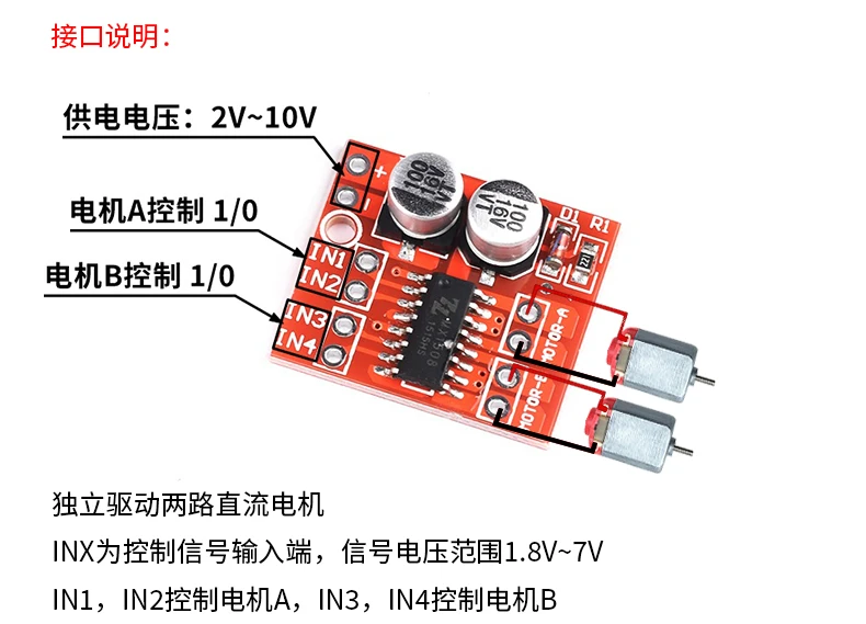 DC Motor Drive Module Reversing PWM Speed Dual H Bridge Stepper Motor Mini Victory L298N