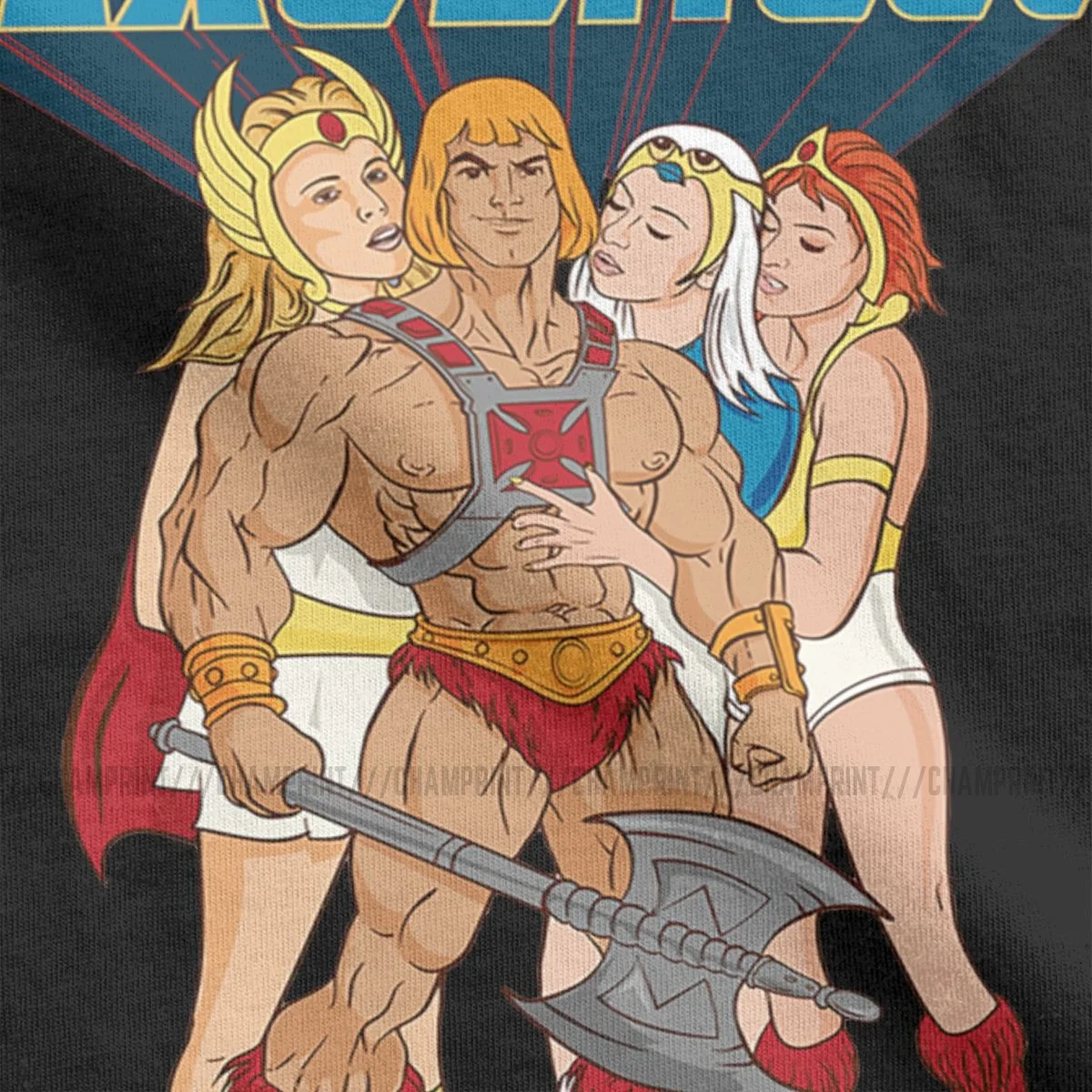 He-Man Tee Shirt Masters Of The Universe Axe Effect T-Shirt for Men Vintage Cotton Short Sleeve T Shirt 4XL 5XL 6XL Clothes