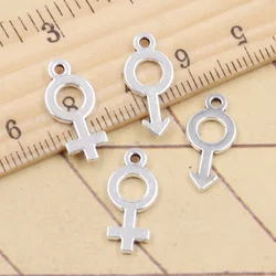 30pcs Charms Gender Male Female Symbol 17x8mm Tibetan Silver Color Pendants Antique Jewelry Making DIY Handmade Craft