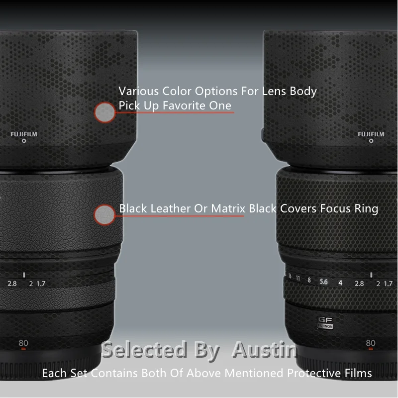 عدسة الجلد لصائق التفاف فيلم ل فوجي GF 80 f1.7 عدسة الحرس المضادة للخدش ملصق لاصق لامع