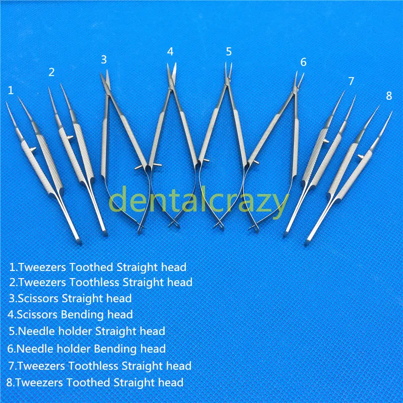 

12.5cm scissors+Needle holders +tweezers stainless steel ophthalmic microsurgical instruments stainless steel surgical tools