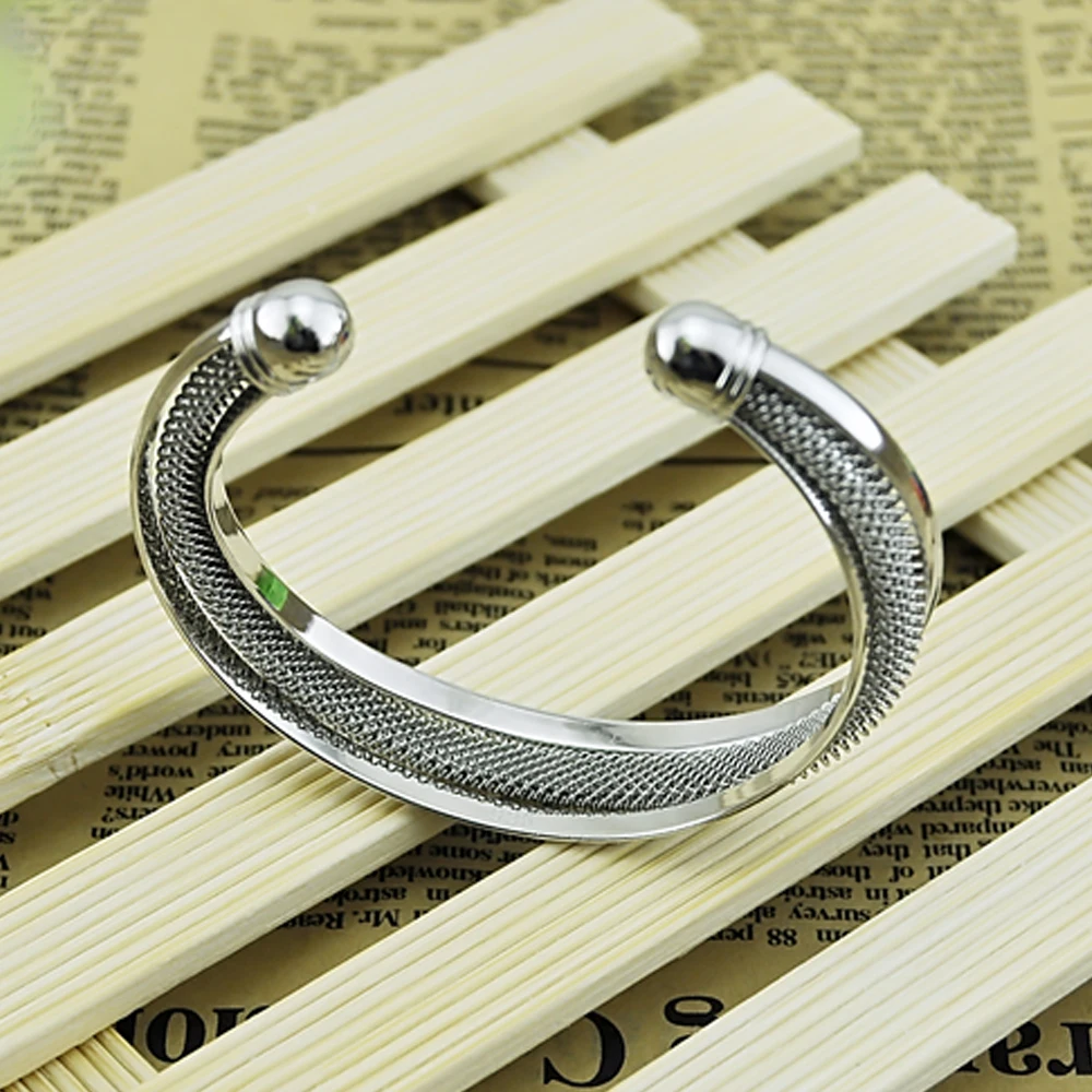 925 Sterling Silver Vintage Cuff Bracelets for Women Ethnic Fashion Adjustable Infinity Open Bangle Jewelry Bracelet