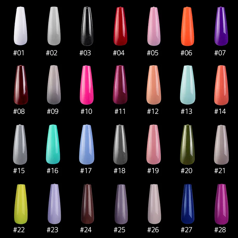 

40 Color 100Pcs/Box Coffin Ballerina Nail Tips Long Stiletto False Nails Tips Full Cover DIY Acrylic Fake Nails 10 Sizes