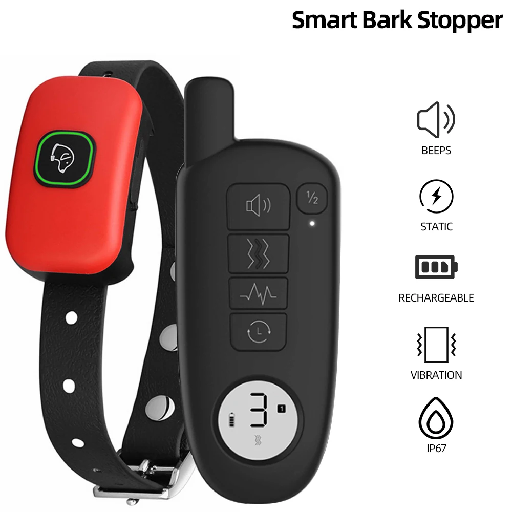 400M Dog Training Collar 1000ft Electric Anti Bark Collar Remote Control Dog Trainer Waterproof Rechargeable Dog Shock Collar