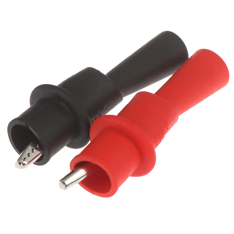 2pcs New Insulated MultiMeter Test Lead Meter Alligator Clip Crocodile Clamp Probe Red + Black For Test Tool Accessory