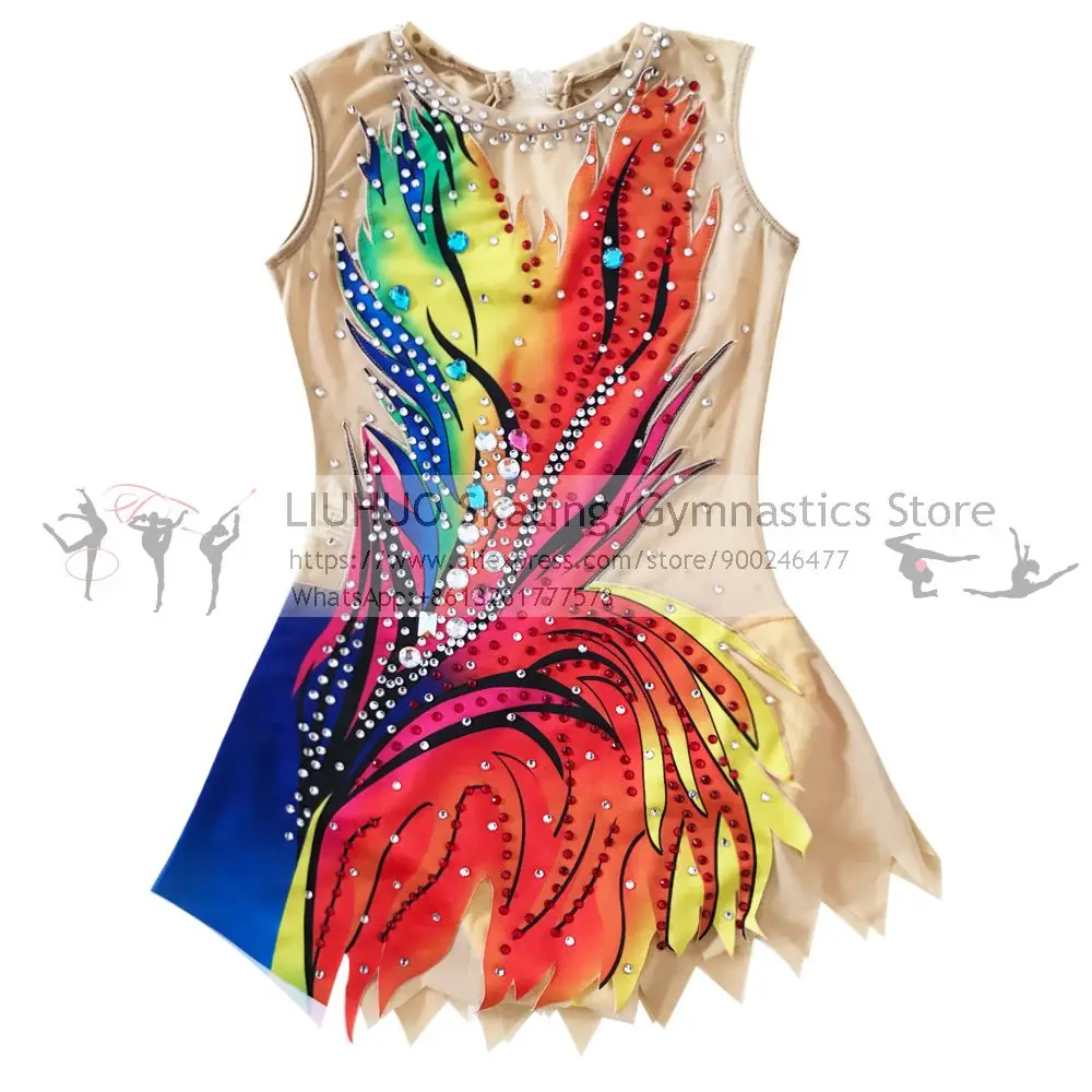 Figure Skating Rhythmic Leotards Dress Children gymnastic dress performance Professional Ballroom Girls Ballet Rhythmic leotards