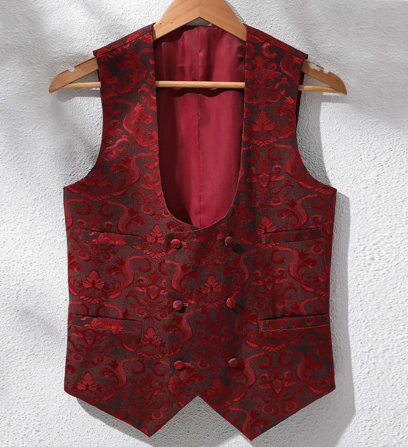 New mens vest Classic Jacquard Suit Vests men Slim Fit Brocade Paisley Floral Vest outerwear fashion dinner Waistcoat