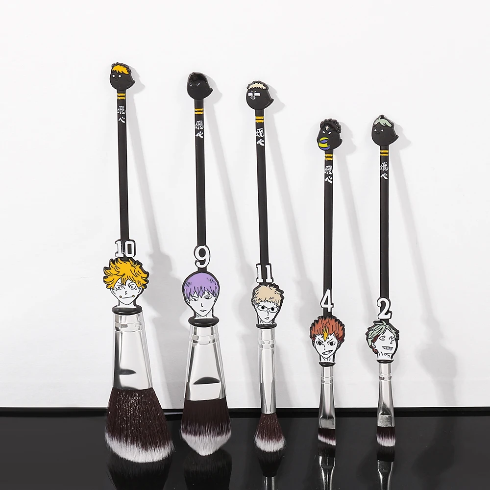 Anime Haikyuu Cosplay Makeup Brushes Set Karasuno Volleyball Club Brush Foundation Powder Eyeshadow Eyebrow Eye Socket Brush Kit