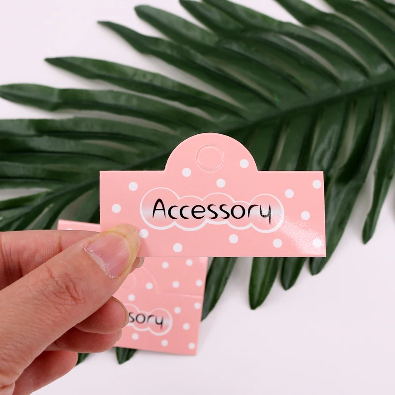 Pink Spot Hair Band Card Jewelry Display 100pcs lot Collapsible Children Hair Clip Card  Jewelry Accessory