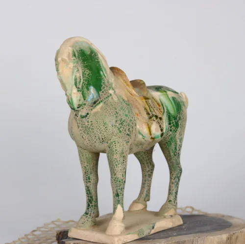 China Old collection Tang Dynasty Tang tri-color glazed ceramics War horse