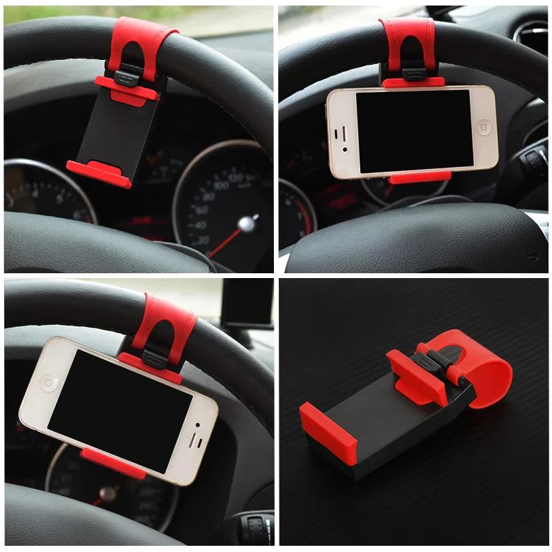 2019 Universal Car Steering Wheel Clip Mount Holder for iPhone 8 7 7Plus 6 6s Samsung Xiaomi Huawei Mobile Phone GPS