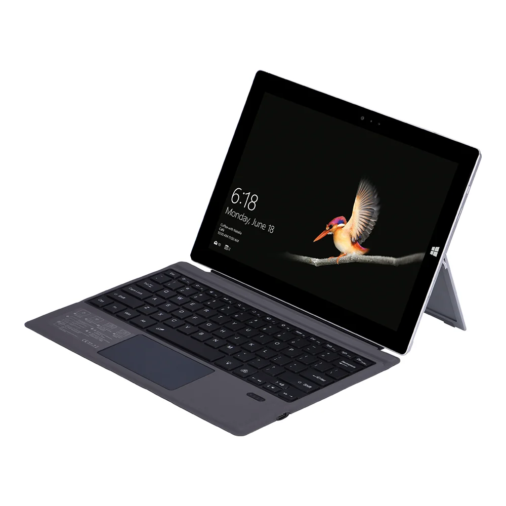 Wireless Bluetooth Keyboard Folio Case For Microsoft Surface Pro 3/4/5/6 – Black, With Touchpad