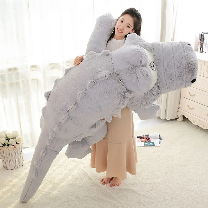 New Huggable Soft Big Size Crocodile Lying Section Plush Pillow Mat Soft Stuffed Animal Toy Cartoon Plush Dolls Kids Girl Gift