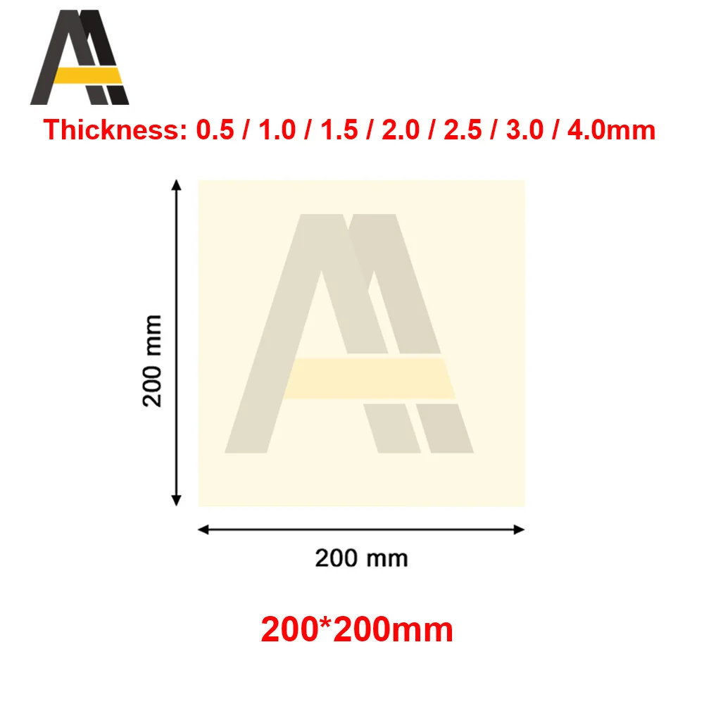 

200mm*200mm Cooling Conductive Silicone GPU CPU Pad 0.5/1/1.5/2/2.5/3/4mm Thickness Thermal Conductivity Heatsink Thermal Pad