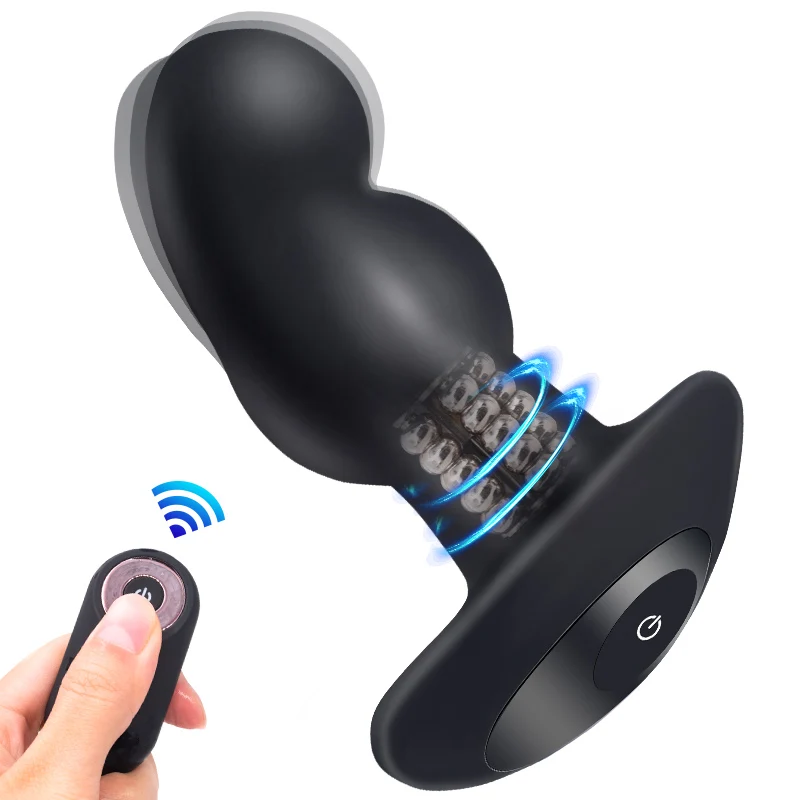 Wireless Remote Control 10 Speeds Vibrating Rotation Beads Anal Plug Butt Plugs Prostate Massage Vibrator Adult Sex Toys For Men