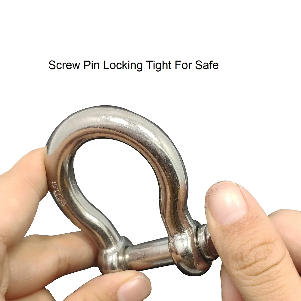 1PCS 304 Stainless Steel Safety Bolt Type Anchor Shackle 4mm 5mm 6mm 8mm 10mm Mini Large Rigging Hardware Boat Rope Shackles