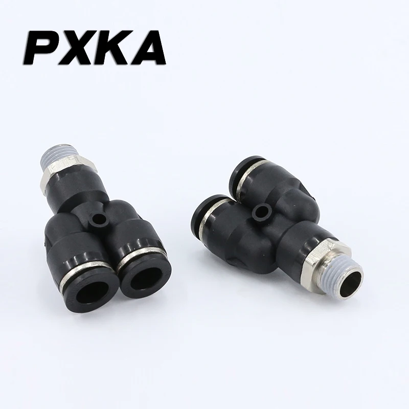 10PCS Pneumatic Y-joint Threaded Three-way Air Compressor Quick Air Pipe Quick Insert Cylinder Fittings PX6-01