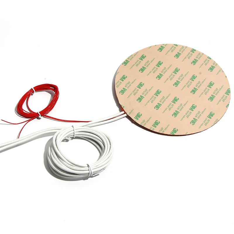 110V/220V NTC 100K Thermistor Round Silicone Heating Pad Dia.350mm-500mm 450W-650W 3D Printer Heater 3M Self-adhesive