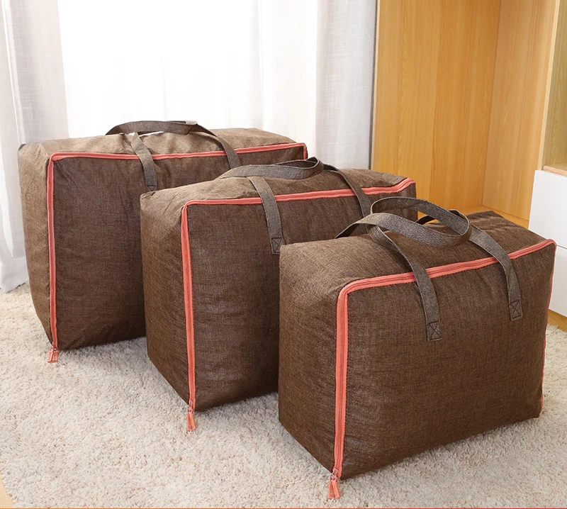 Large-capacity Canvas Moving House Luggage Clothes Storage Portable Extra Large  Travel Bag Quilt Big Bag  No Smell