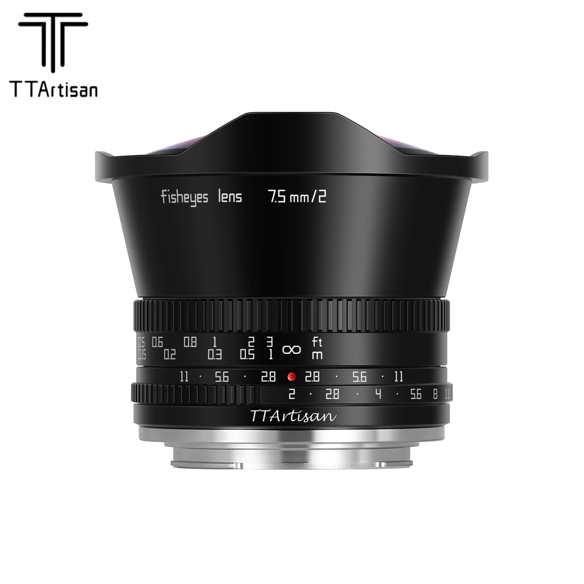 TTArtisan 7.5mm F2.0 APS-C Manual Focus Fisheye Camera Lens For Sony E Fuji X Canon M/R M4/3 Nikon Z Leica L Mount Camera