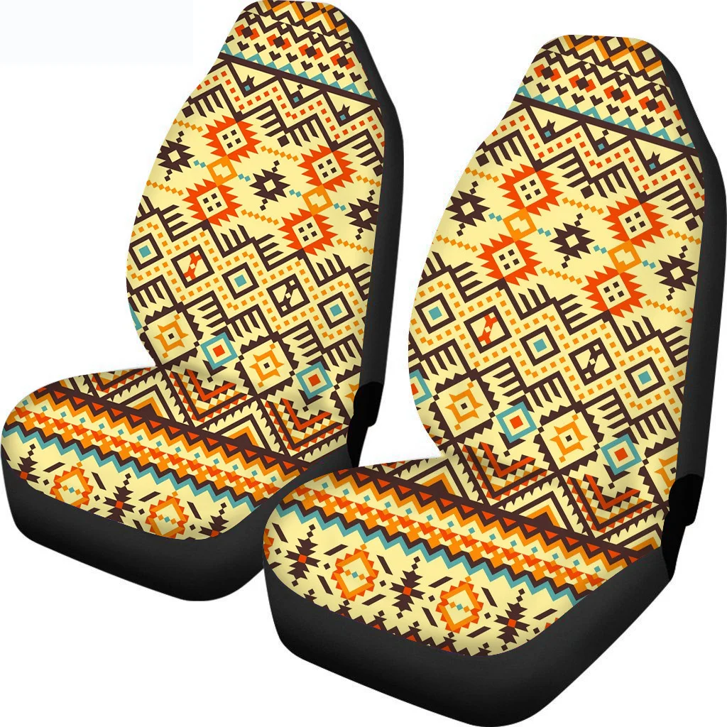 Hot Sales Tribal Ethnic Print Comfort Non-slip Vehicle Seat Cover for Car Easy Clean Car Protector Vehicle Seat Cushion 2pcs Set