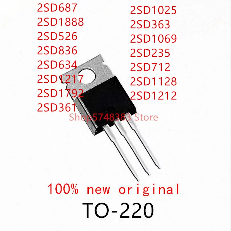 

10PCS 2SD687 2SD1888 2SD526 2SD836 2SD634 2SD1217 2SD1792 2SD361 2SD1025 2SD363 2SD1069 2SD235 2SD712 2SD1128 2SD1212 TO-220