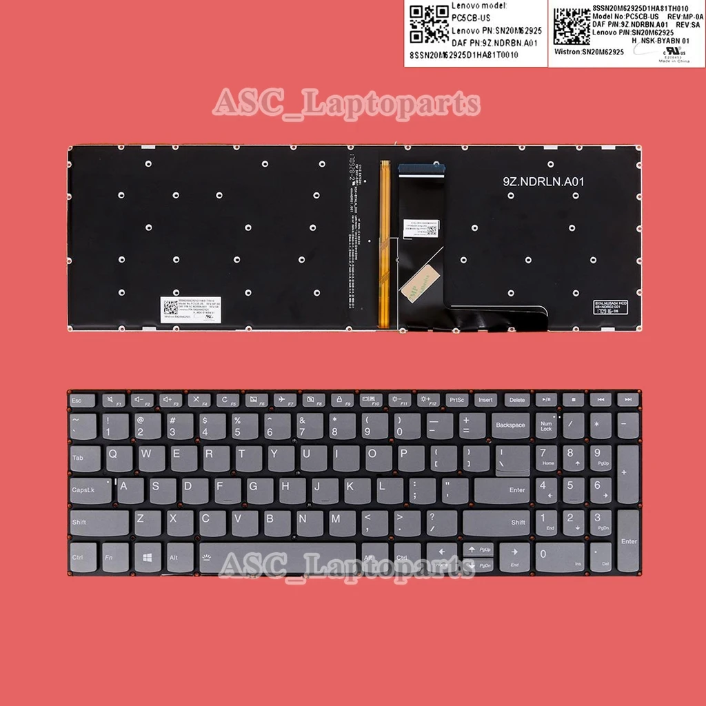 New US English QWERTY Keyboard For Lenovo Ideapad 3-15IJL05 3-15IML05 3-15ITL05 3-15ADA05 3-15ARE05 3-15IGL05 3-15IIL05 BACKLIT