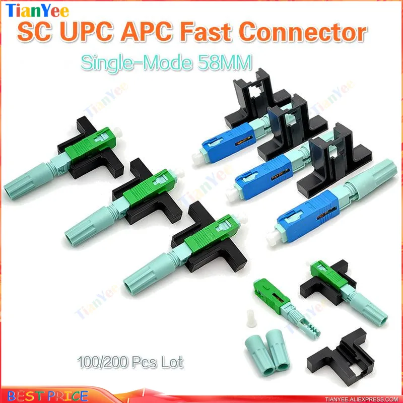 58MM Panjang Tetap Blok LX58 Mode Tunggal SC UPC APC Konektor Cepat Alat FTTH 58Mm Konektor Cepat Konektor 50/ 100/200 Buah Lot