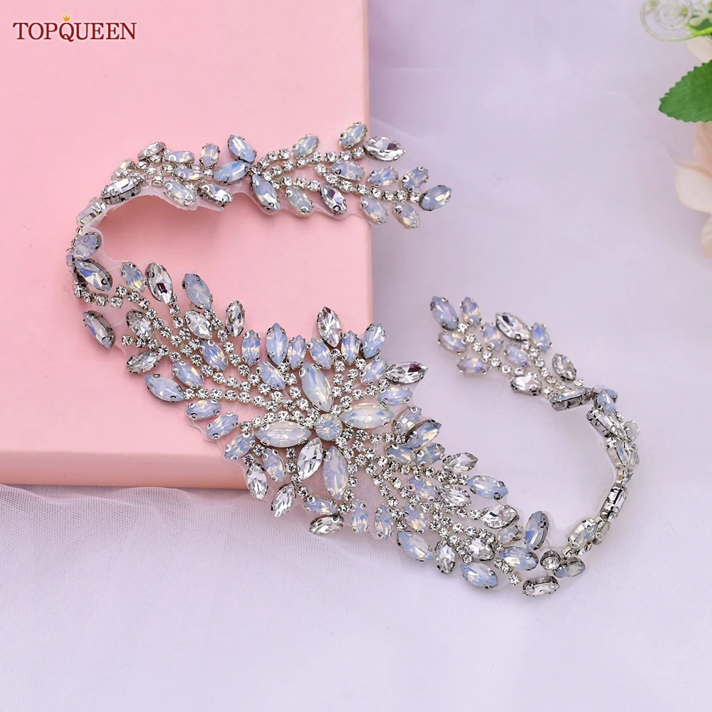 Topqueen s11a cintos de noiva strass cinto de cintura com pedras opal vestido de noite das mulheres cintos de acessórios de noiva cinto de casamento