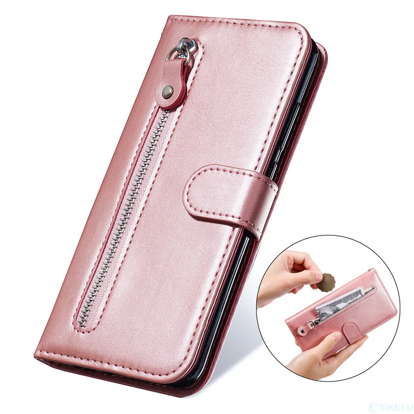 Zipper Wallet Phone Case For Xiaomi Redmi Note 7 8 9 10 10S 9S 9A 9C 9T 8T POCO M3 F3 X3 NFC Pro 5G Cover Card Slot Flip Leather