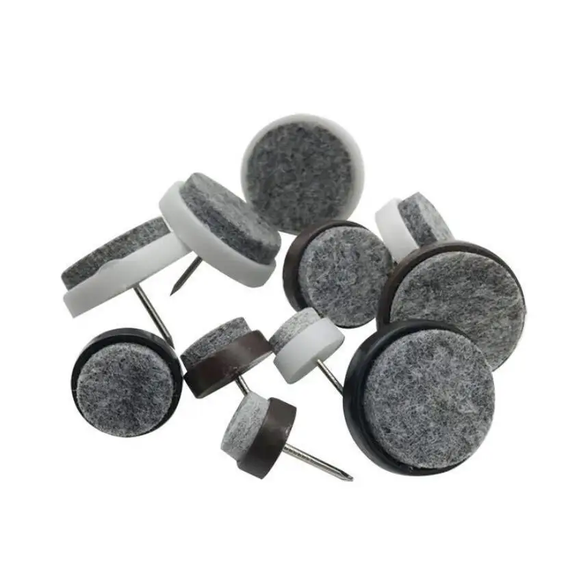 24MM Furniture Felt Pads Floor Protectors Nail In 24pc Non Slip Table Chair Leg Cap