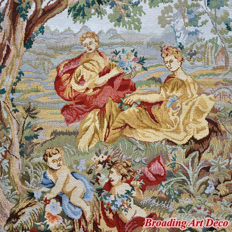 Palace Garden Jacquard Weave Art Tapestry Wall Hanging Gobelin Home Textile Decoration Aubusson Cotton 100% Big Size 140x100cm