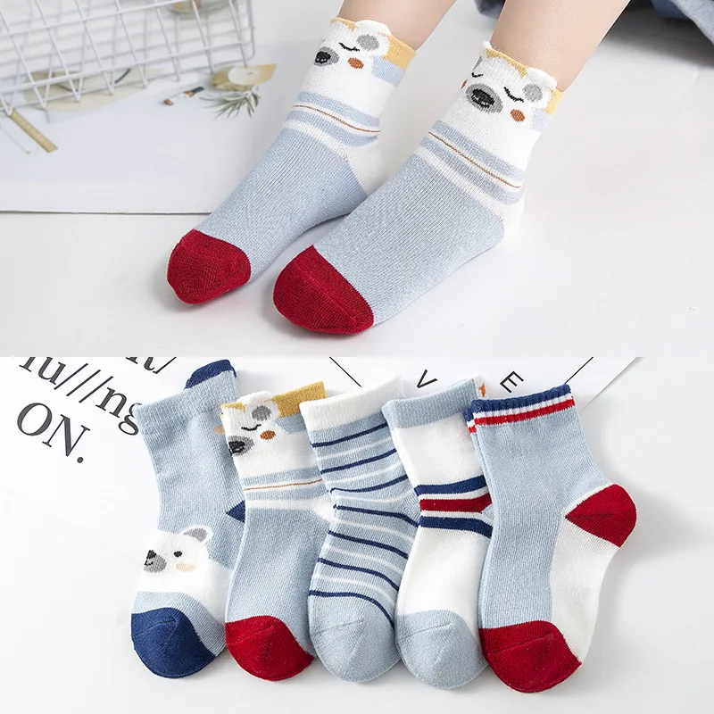 21 New Spring And Summer Class A Cartoon Animal Children Socks Cotton Tube Socks Boys And Girls Baby Striped Multicolor Socks