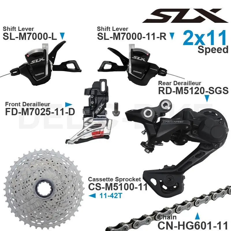 SHIMANO SLX M7000 2x11 Speed Groupset include M7000 Shifters Front
