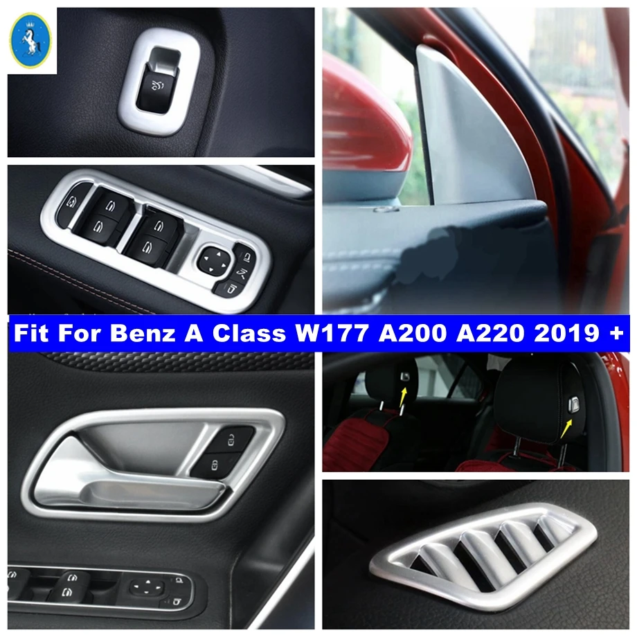 

Matte Interior Window Pillar A / Door Handle Bowl Cover Trim For Mercedes-Benz A Class W177 A200 A220 2019 - 2024 Accessories